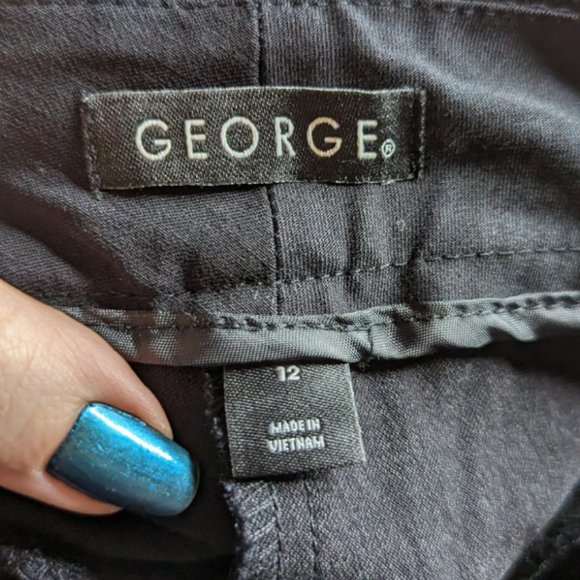 George Millennium Slim Fit Super Stretch Classic Fit Black Pant Size 12 - Picture 10 of 15